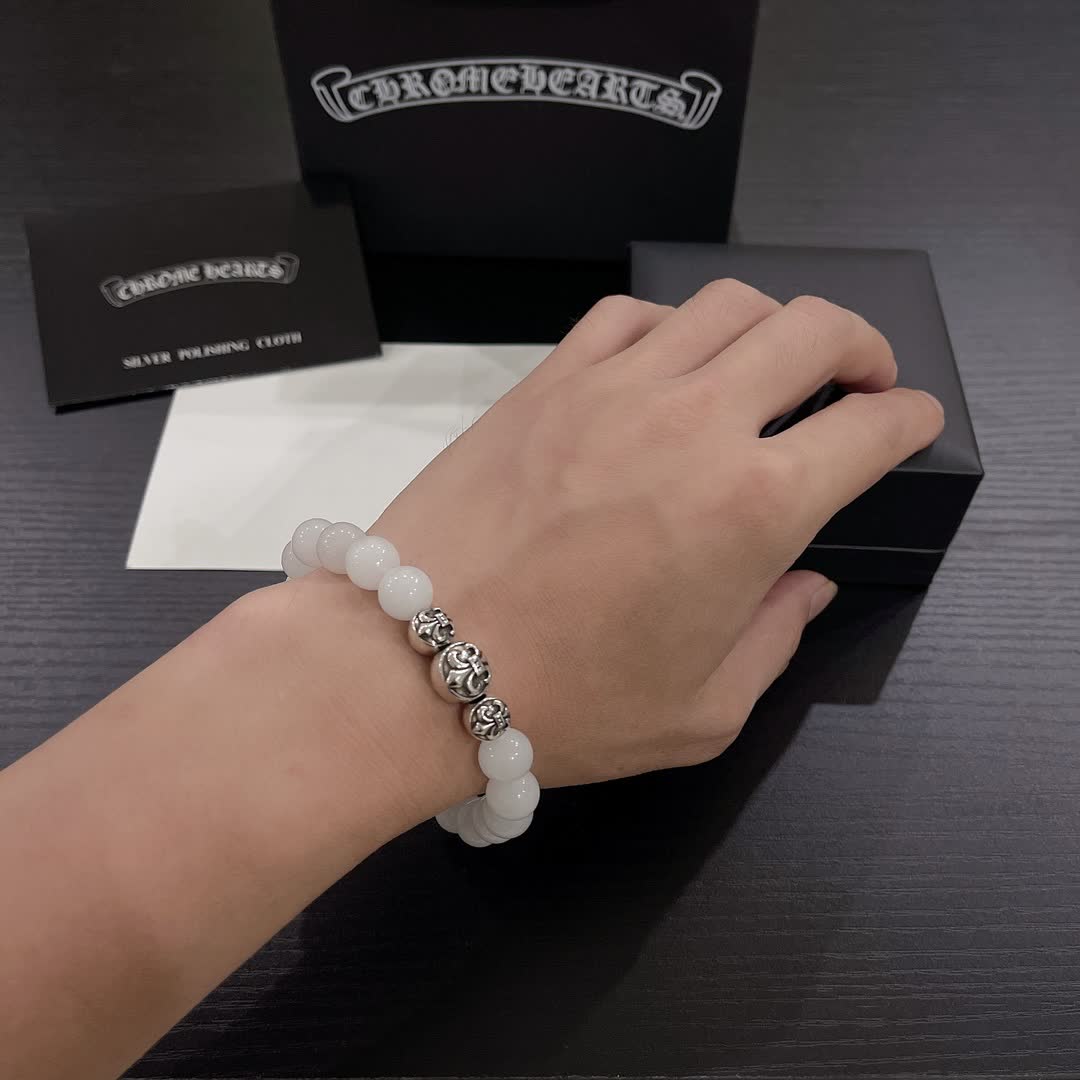 Chrome Hearts White Bead Bracelet